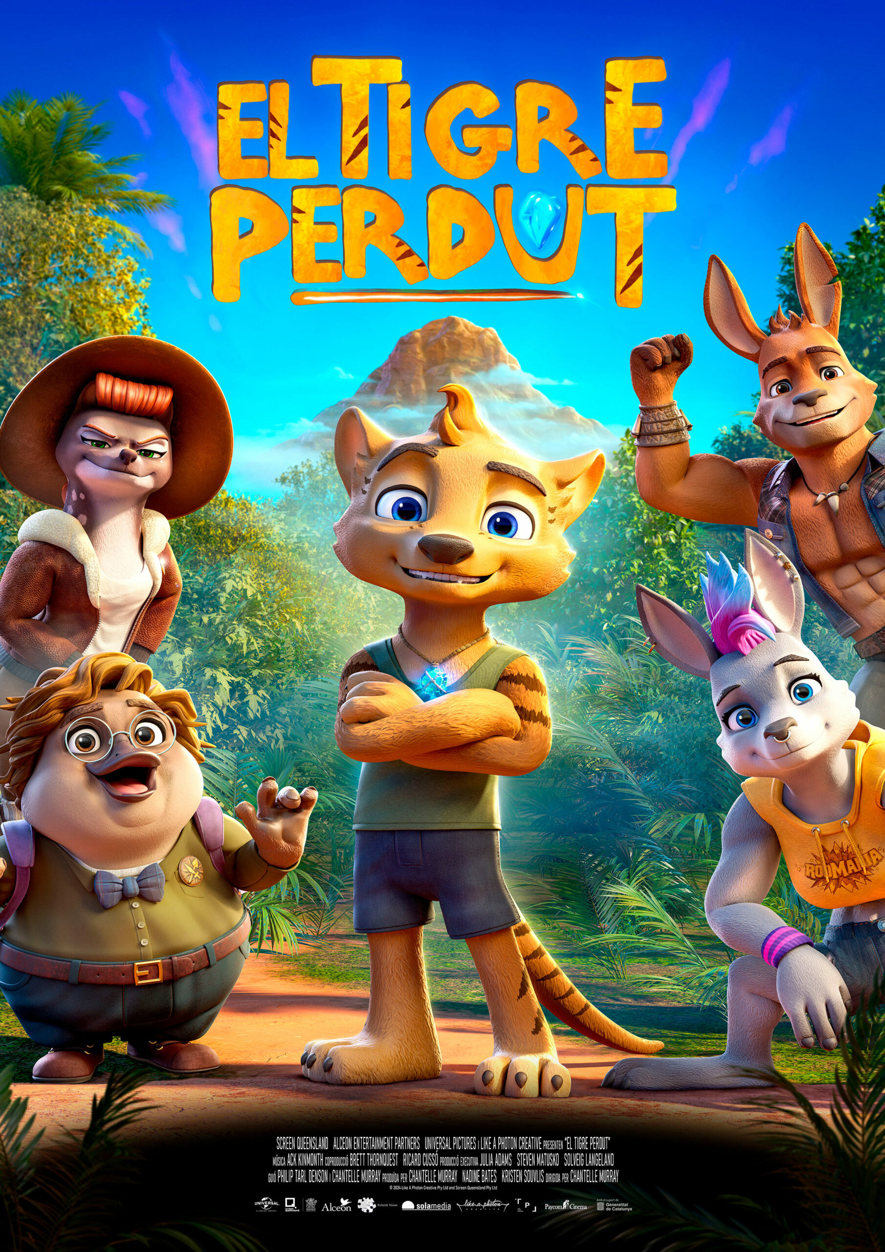 cartell de la pel·lícula on surt el tigre al centre i animals al voltant. 
