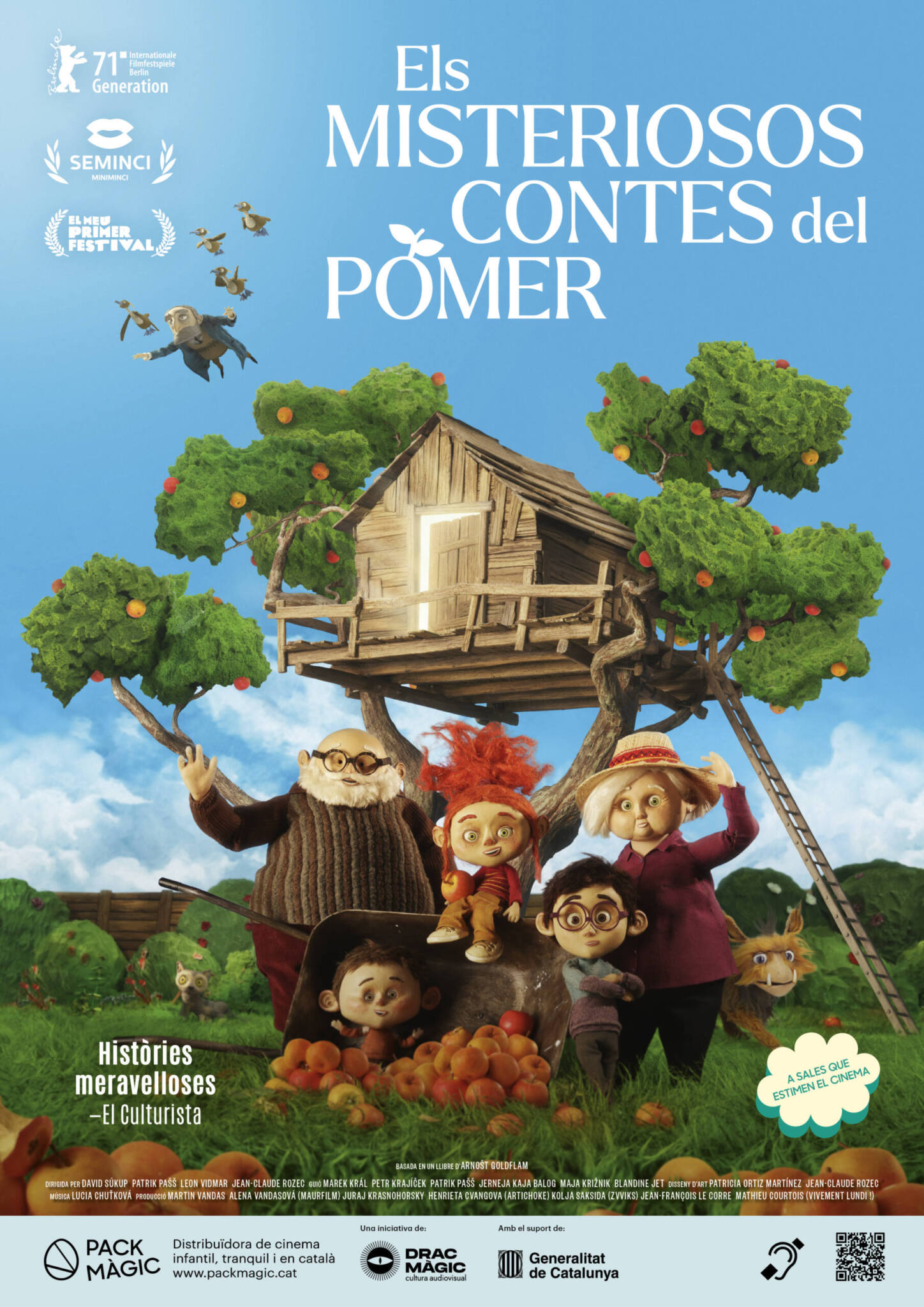 Imatge del cartell de la pel·lícula on surt una família de 5 membres amb un gos i una casa d'arbre al fons