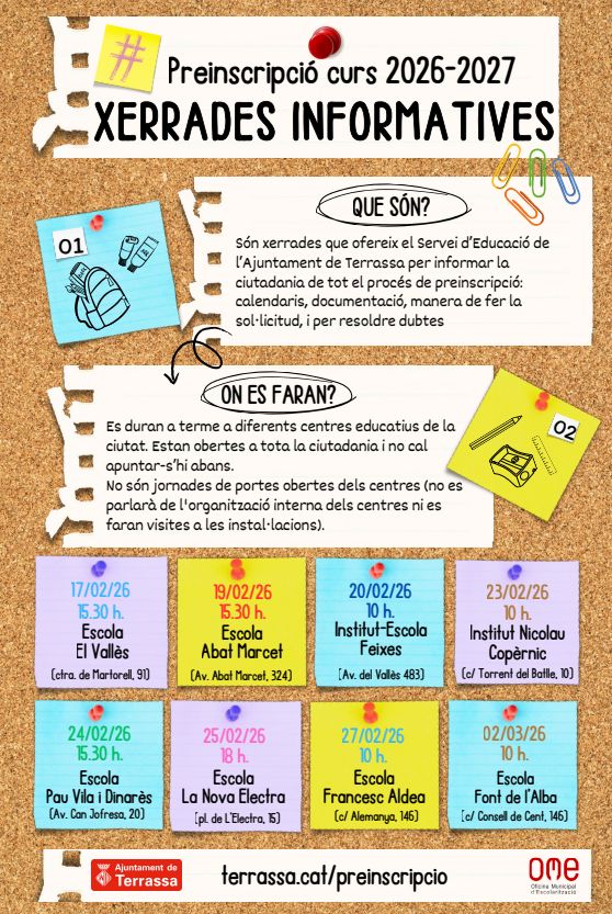 Cartell amb les dates de les xerrades