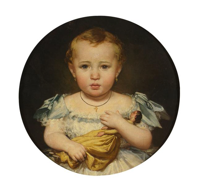 Retrat de nena de Francesc Torras Armengol (abans de 1878). Pintura a l'oli sobre tela. Sala d'Art Local a la Casa Alegre de Sagrera
