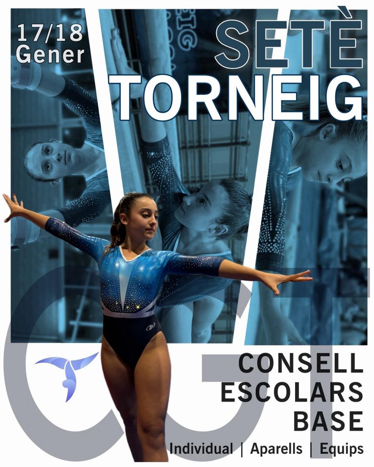 Cartell on es veu una nena practicant gimnàstica artística