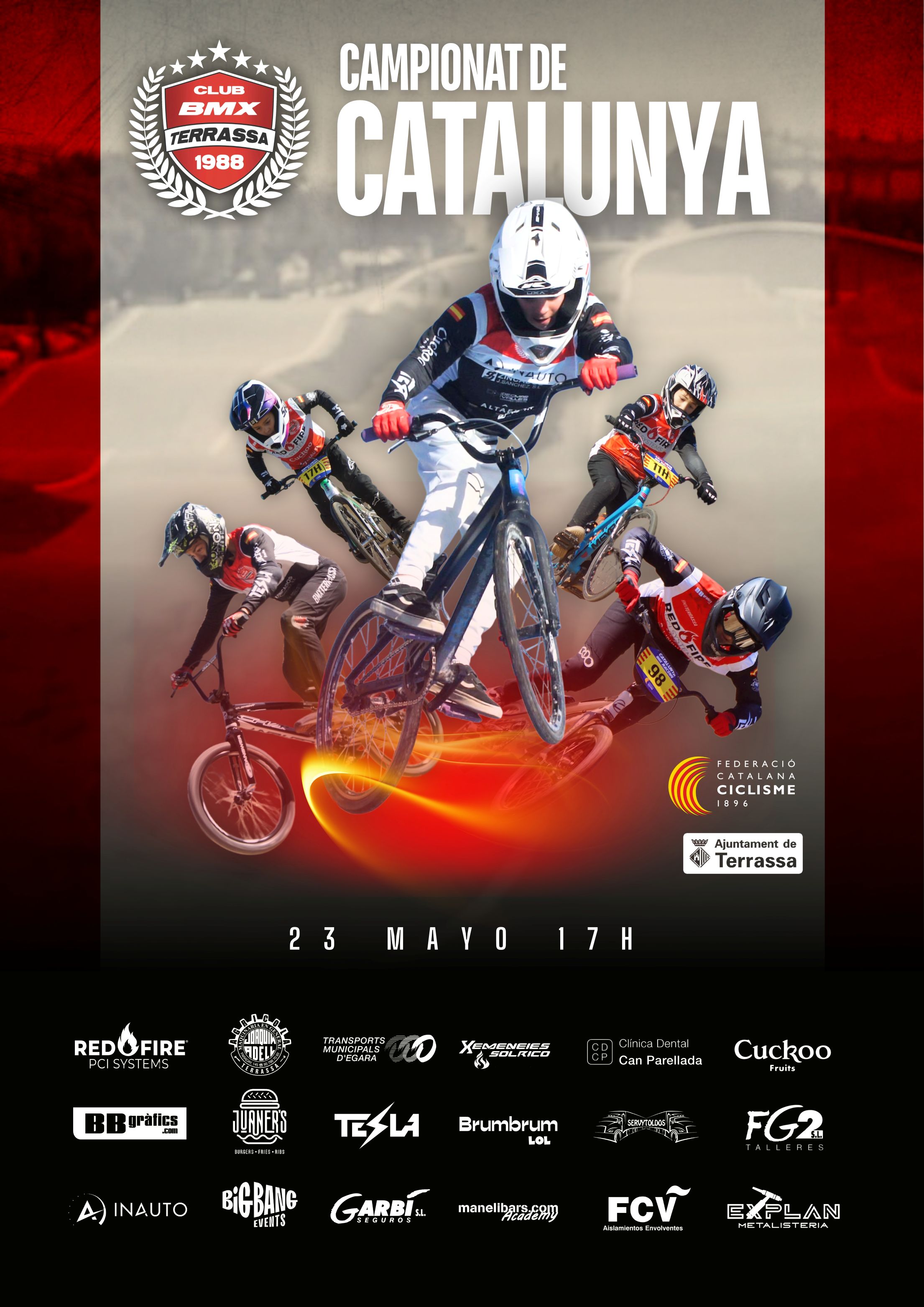 Cartell on es veu un esportista practicant BMX i on s'anuncia el campionat