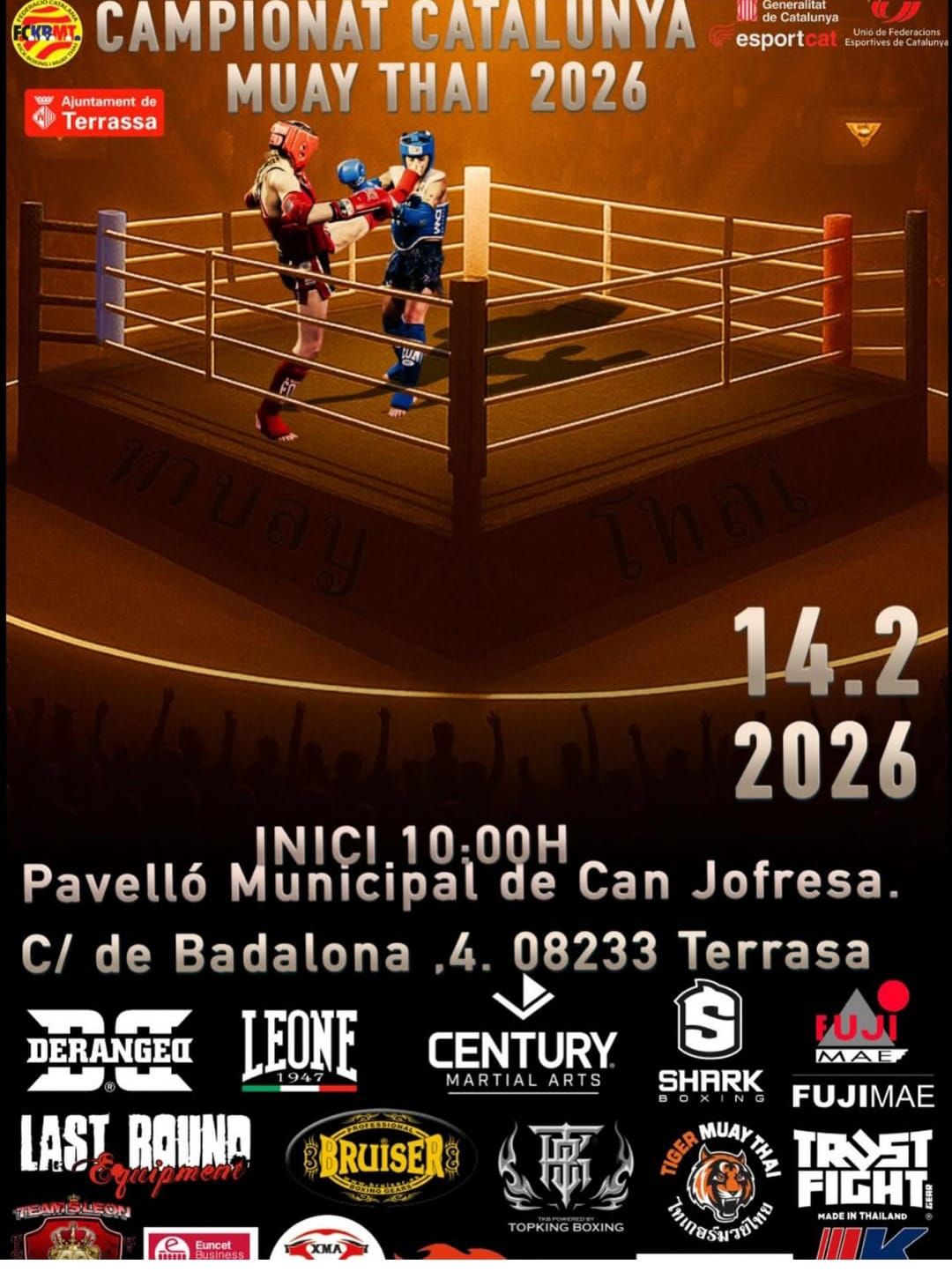 Cartell on es veuen dues persones practicant Muay Thai