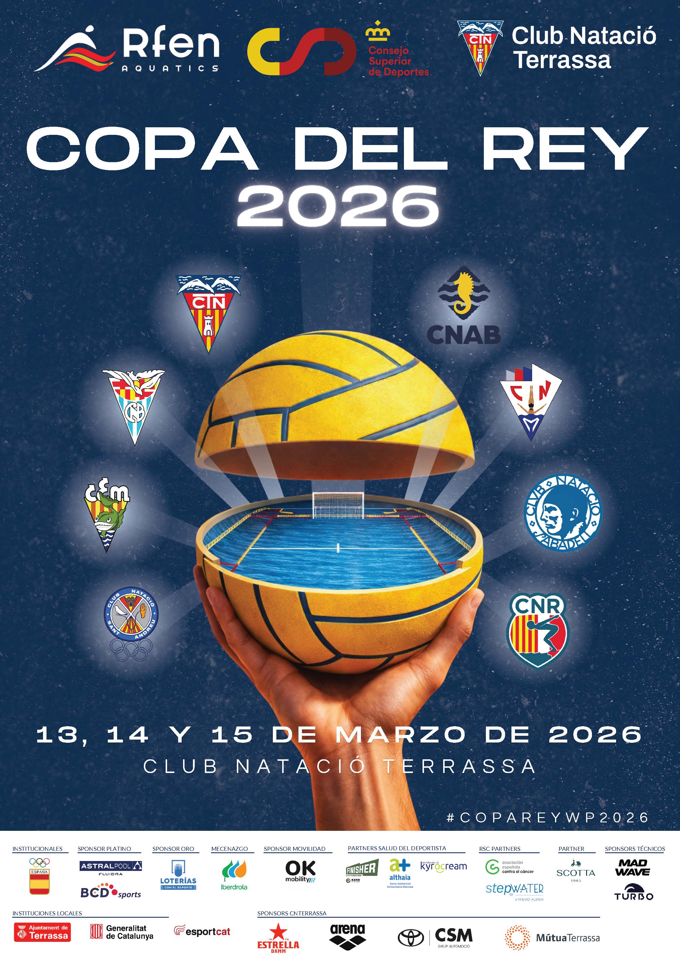 Cartell on es veu una pilota de waterpolo amb una piscina dintre
