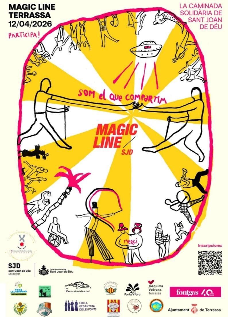 Cartell on es veuen dibuixos de persones compartint